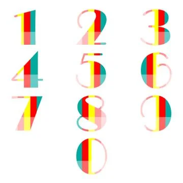 Numbers set design Stock Illustration