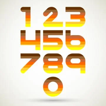 Numbers set design Stock Illustration