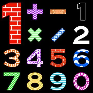 Numbers set different Stock Illustration