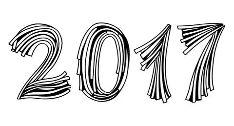 Numbers set in hand drawn Stock Illustration