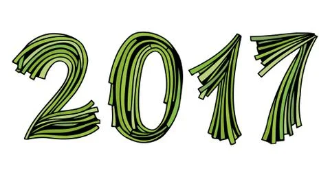 Numbers set in hand drawn Illustrazione stock