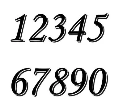 Numbers set hipster, parallel offset thin intersection lines style idea numer イラスト素材