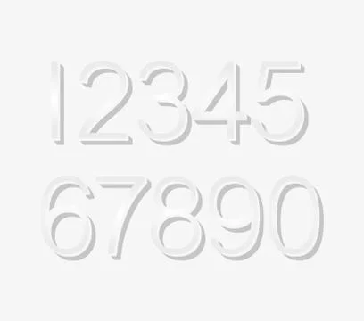 Numbers set hipster, parallel offset thin intersection lines style idea numer Stock Illustration