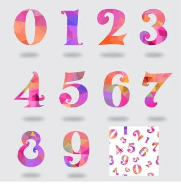 Numbers set Illustrazione stock