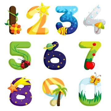 Numbers set Stock Illustration