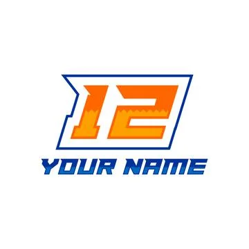 Numbers set logos with fast speed lines. Vector sport style typeface for spor Illustrazione stock