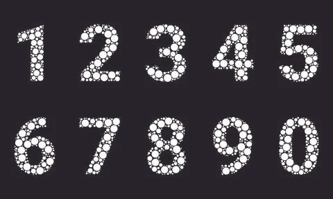 Numbers set typography vector, circle fill 스톡 일러스트