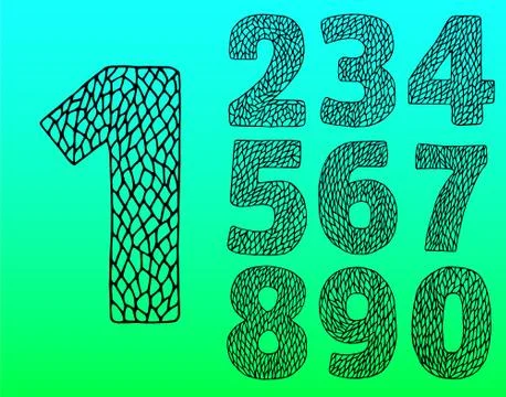 Numbers set. Vector Stock Illustration
