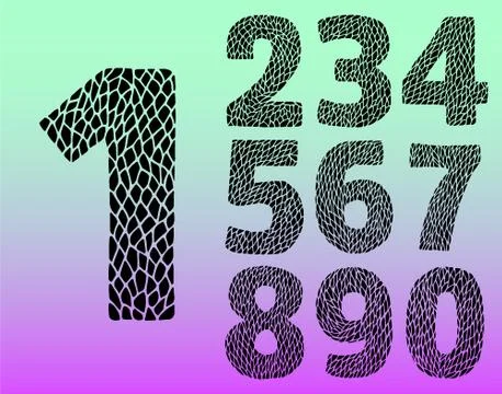 Numbers set. Vector Stock Illustration