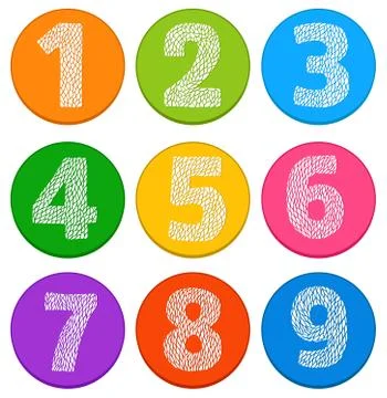 Numbers set. Vector Stock Illustration