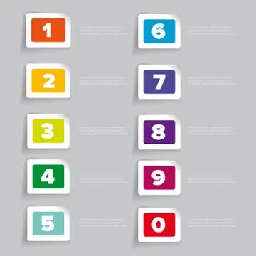 Numbers set. Vector label Stock Illustration