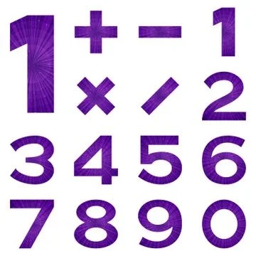 Numbers set, violet space Stock Illustration