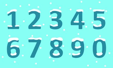Numbers in the snow, vector. Stock Illustration