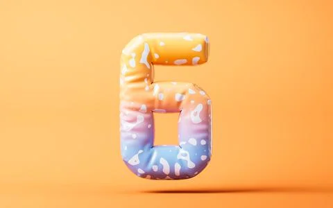 Numbers with soft balloon styles, 3d rendering. Stock Illustration