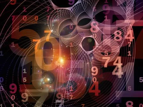 Numbers of Space Geometry Illustrazione stock