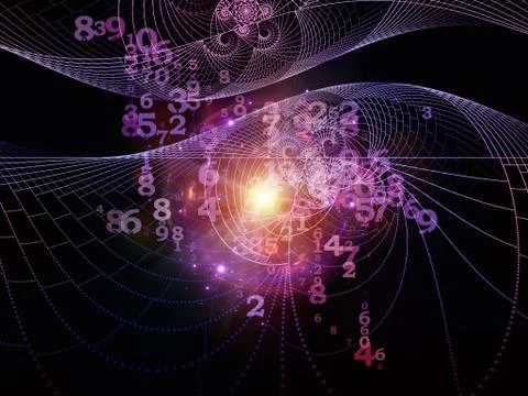 Numbers of Space Geometry Stock Illustration