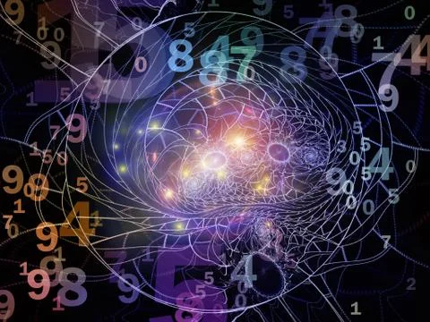Numbers of Space Geometry Stock Illustration