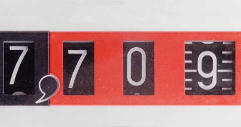 Numbers spinning in old counter Stock Footage 145852267