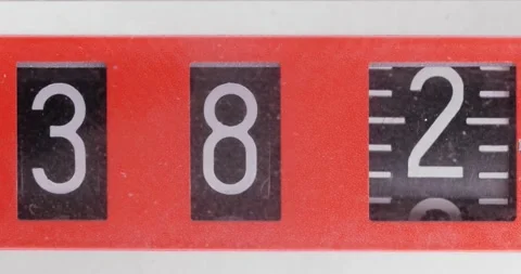 Numbers spinning in old counter Stock Footage 146363555