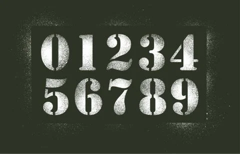 Numbers stencil spray Stock Illustration