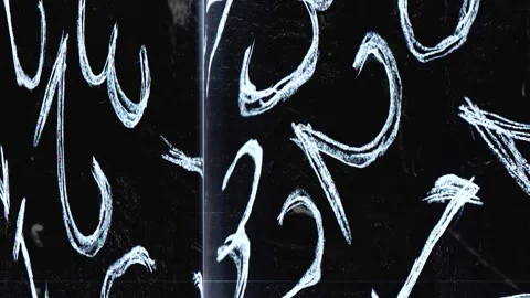 Numbers stopmotion animation white chalk on black, stopmotion Stock Footage 311694601