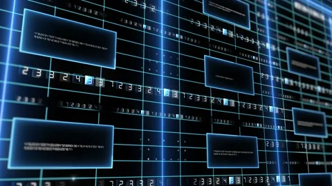 Numbers technology background 4K blue Stock Footage 138529925