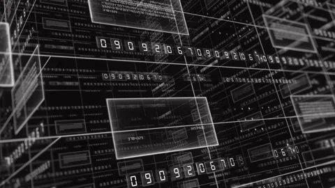 Numbers technology background 4K colorless Stock Footage 138616119