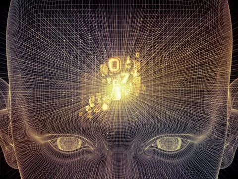 Numbers of thought Illustrazione stock