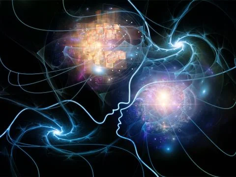 Numbers of Thought Network Stock Illustration