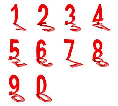 Numbers on white background, 3d render イラスト素材