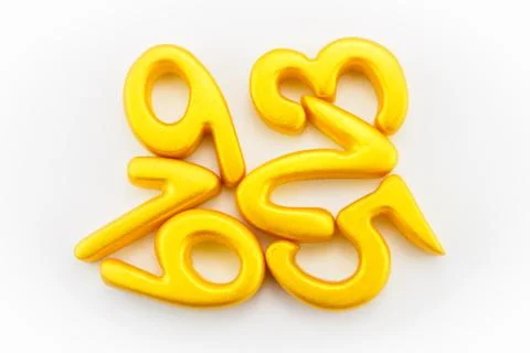 Numbers yellow Stock Photos