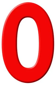 Numeral 0, zero, isolated on white background, 3d render Stock Illustration