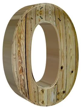 Numeral 0, zero, isolated on white background, 3d render 스톡 일러스트