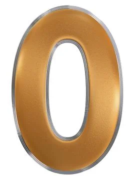 Numeral 0, zero, isolated on white background, 3d render Stock Illustration