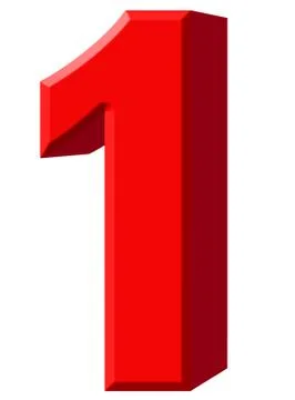 Numeral 1, one, isolated on white background, 3d render 스톡 일러스트