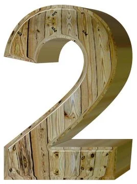 Numeral 2, two, isolated on white background, 3d render 스톡 일러스트