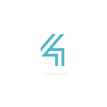 Numeral 4 logo icon design template elements. Vector color sign. Stock Illustration