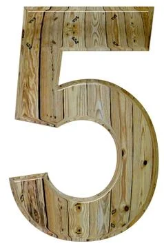 Numeral 5, five, isolated on white background, 3d render 스톡 일러스트