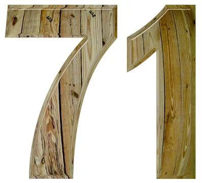 Numeral 71, seventy one, isolated on white background, 3d render Illustrazione stock