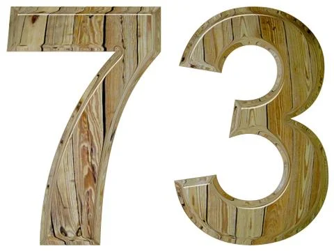 Numeral 73, seventy three, isolated on white background, 3d render Stock-Illustration