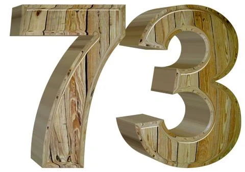 Numeral 73, seventy three, isolated on white background, 3d rend Stock-Illustration