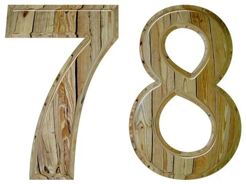 Numeral 78, seventy eight, isolated on white background, 3d render Stock-Illustration
