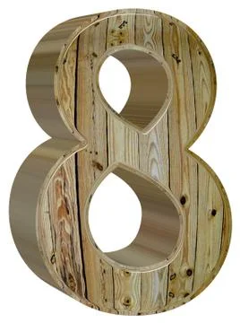 Numeral 8, eight, isolated on white background, 3d render Stock Illustration
