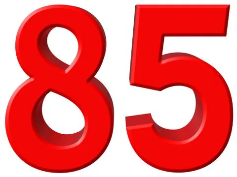 Numeral 85, eighty five isolated on white background, 3d render イラスト素材