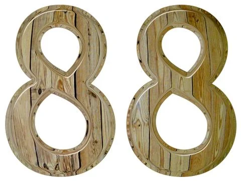 Numeral 88, eighty eight, isolated on white background, 3d render Stockillustratie