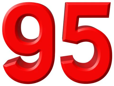 Numeral 95, ninety five, isolated on white background, 3d render 스톡 일러스트