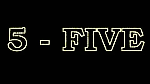 Numeral "fine". We learn to count from 1 to 10. Learning English language. Video stock 146686217
