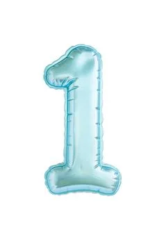 Numeral one blue soft touch isolated on white background Stock Photos