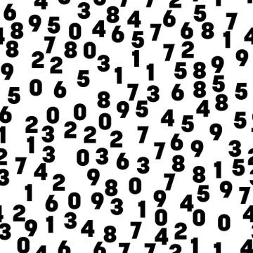 Numeral seamless pattern background. Black numbers mosaic. Vector wallpaper Stock Illustration