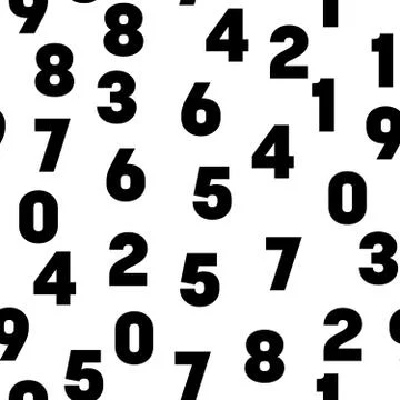 Numeral seamless pattern background. Black numbers mosaic. Vector wallpaper Stock Illustration